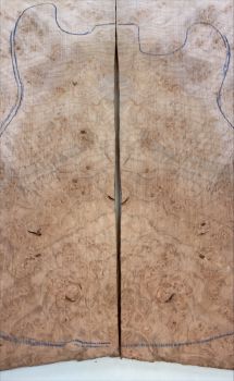 Top Maserahorn - Maple Burl Westcoast, 2-tlg. 7mm Einzelstück #008